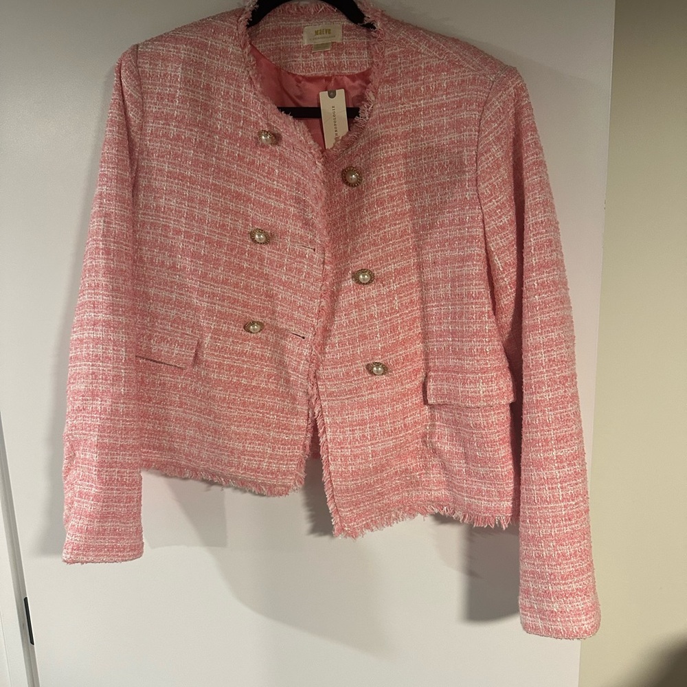Maeve Pink Tweed Blazer